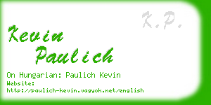 kevin paulich business card